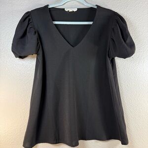 Cotton Chicks  Black Puff Sleeve Top SZ:M
